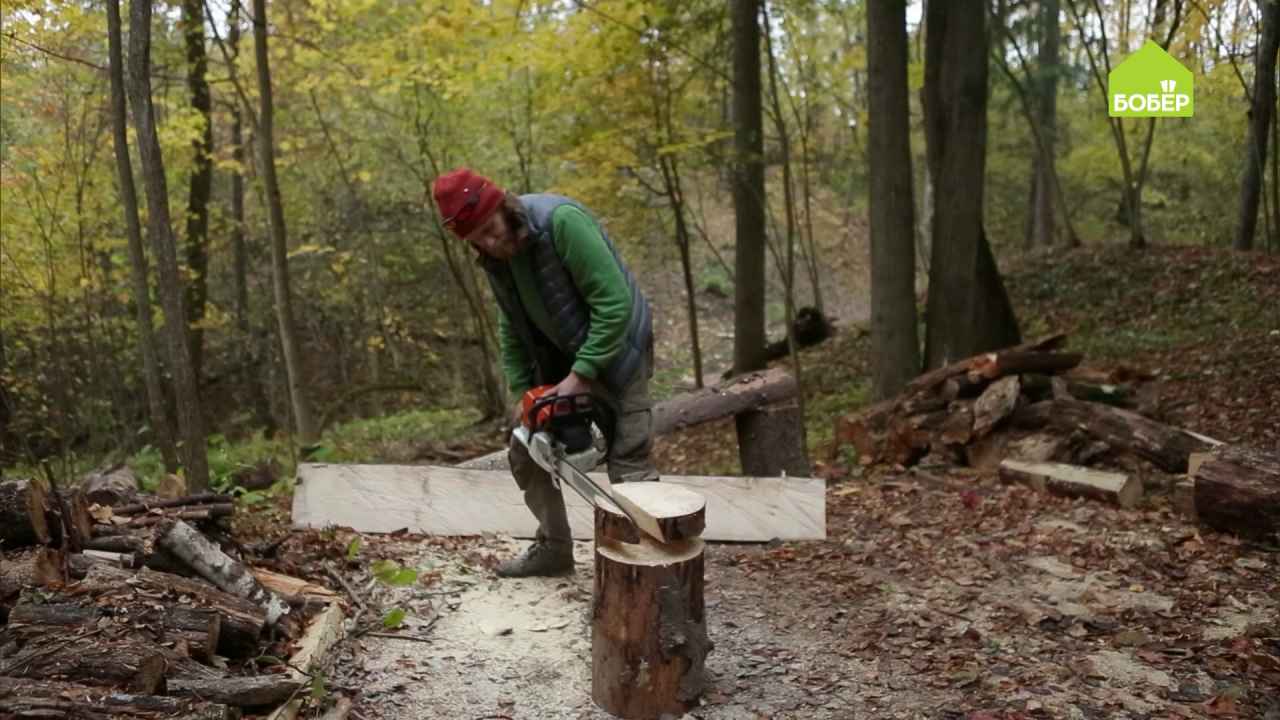 Как сделать лавку при помощи бензопилы