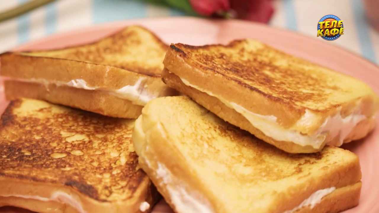 Хрустящие гренки с творожным кремом