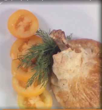 Курица с картофелем и грибами в слоёном тесте