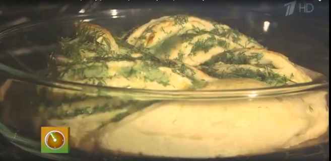 Хлеб домашний с плавленым сыром и укропом