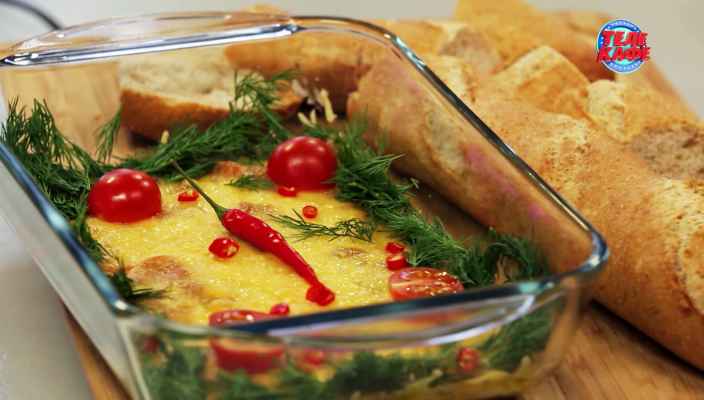 Запечённые овощи с грецкими орехами и сыром