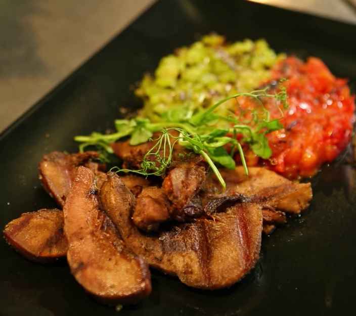 Язычки ягнёнка с овощами-гриль