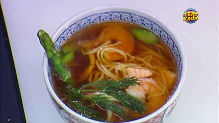 Лёгкий японский суп с морепродуктами