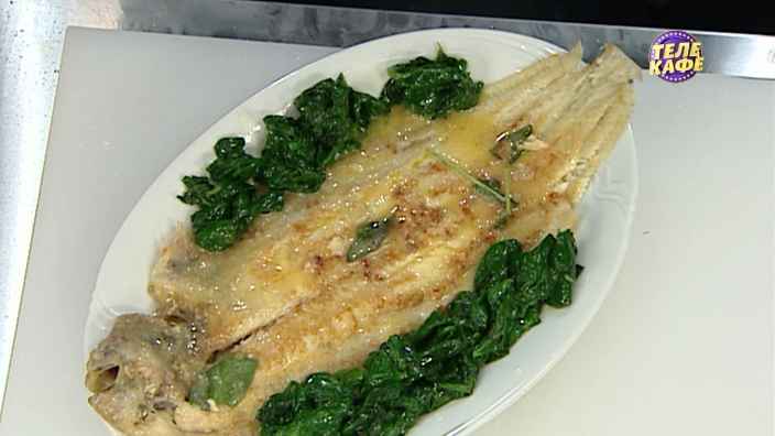 Морской язык с шалфеем и лимонным соком