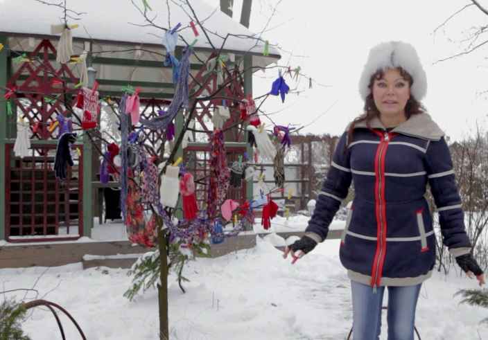 Как украсить деревья в саду зимой