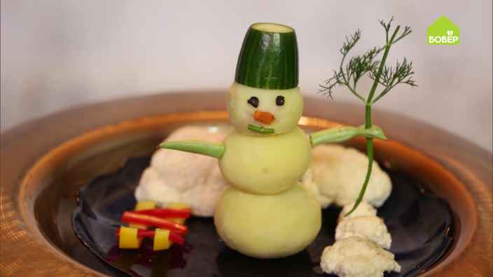 Как сделать снеговика из картошки