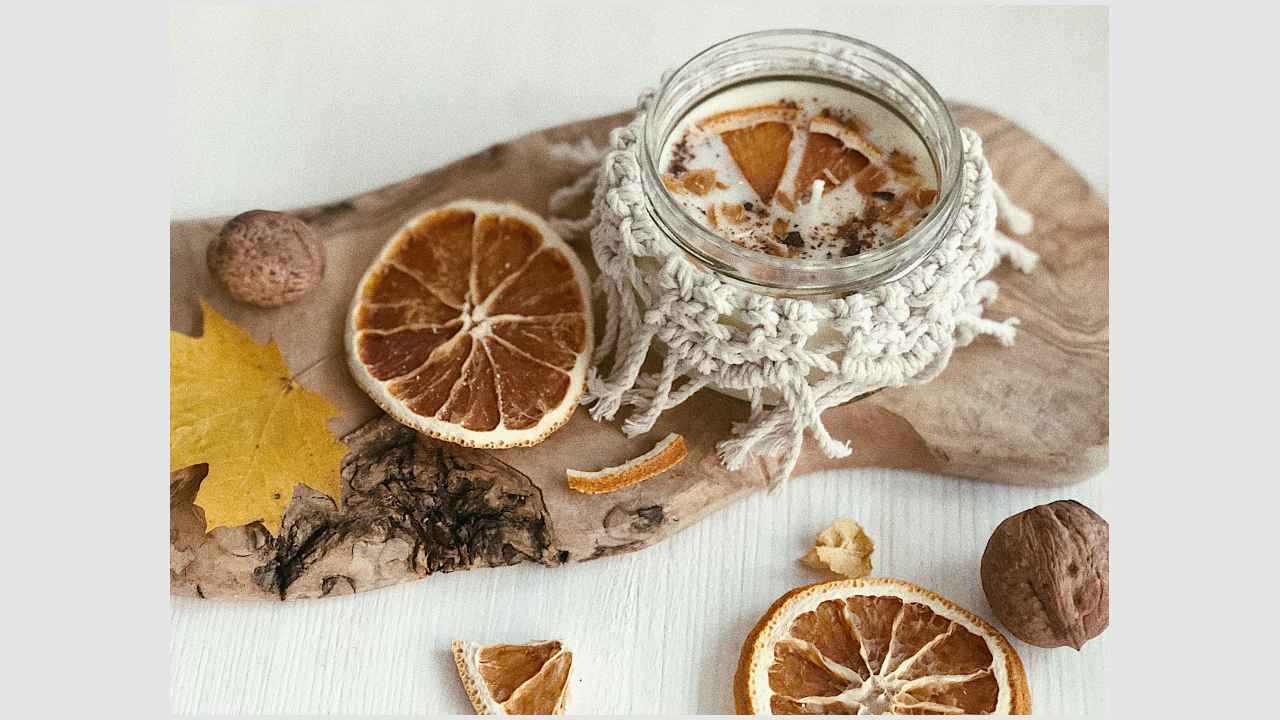 Свеча ароматическая, 12х5 см, столбик, Марокканский апельсин, 500037