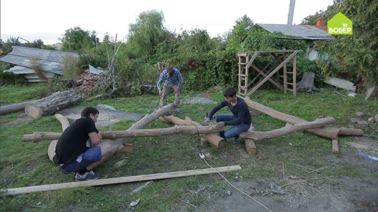 Качели из бревен. 80 фото | Качели, Чертежи, Садовые качели