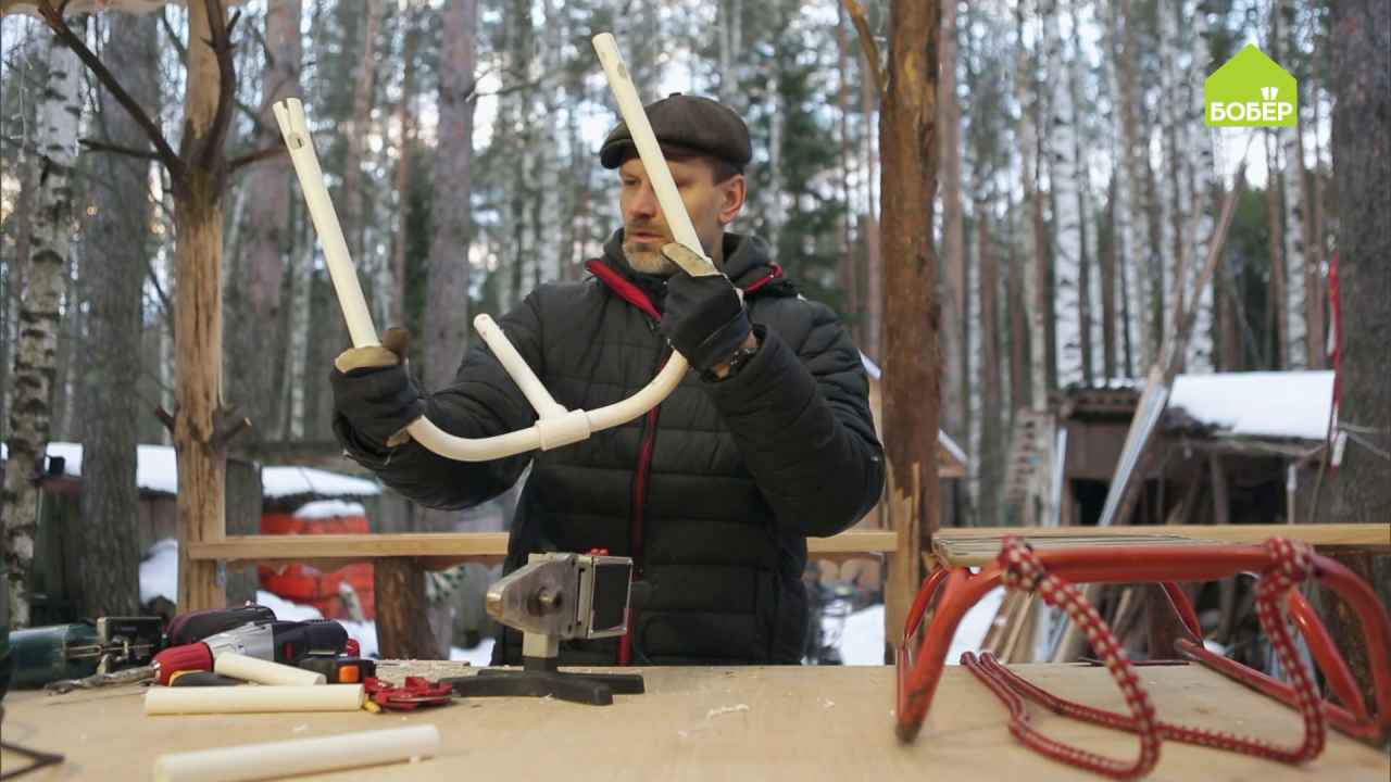 Делаем зимние санки с МолотокМаркет. Санки из дерева, металла, пвх-труб. Чертежи и этапы работы