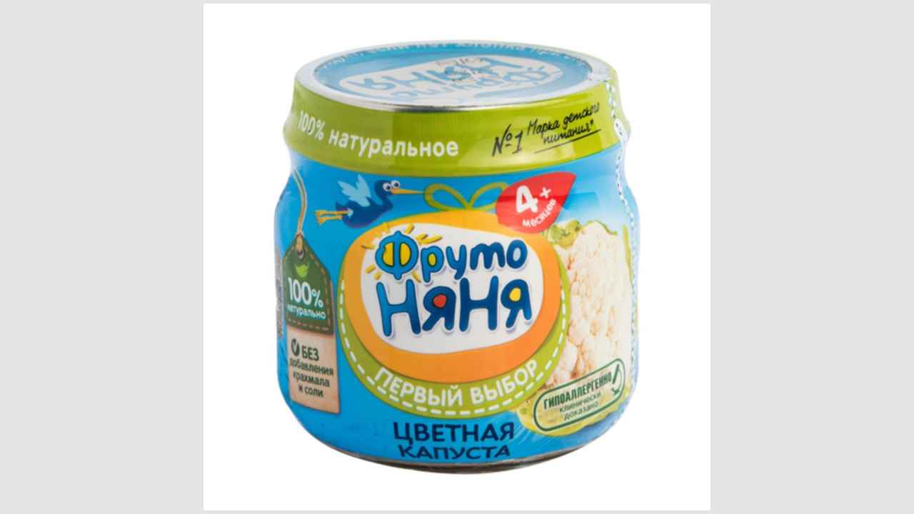 Пюре натуральное, из цветной капусты, для питания детей раннего возраста, стерилизованное, гомогенизированное «ФрутоНяня»