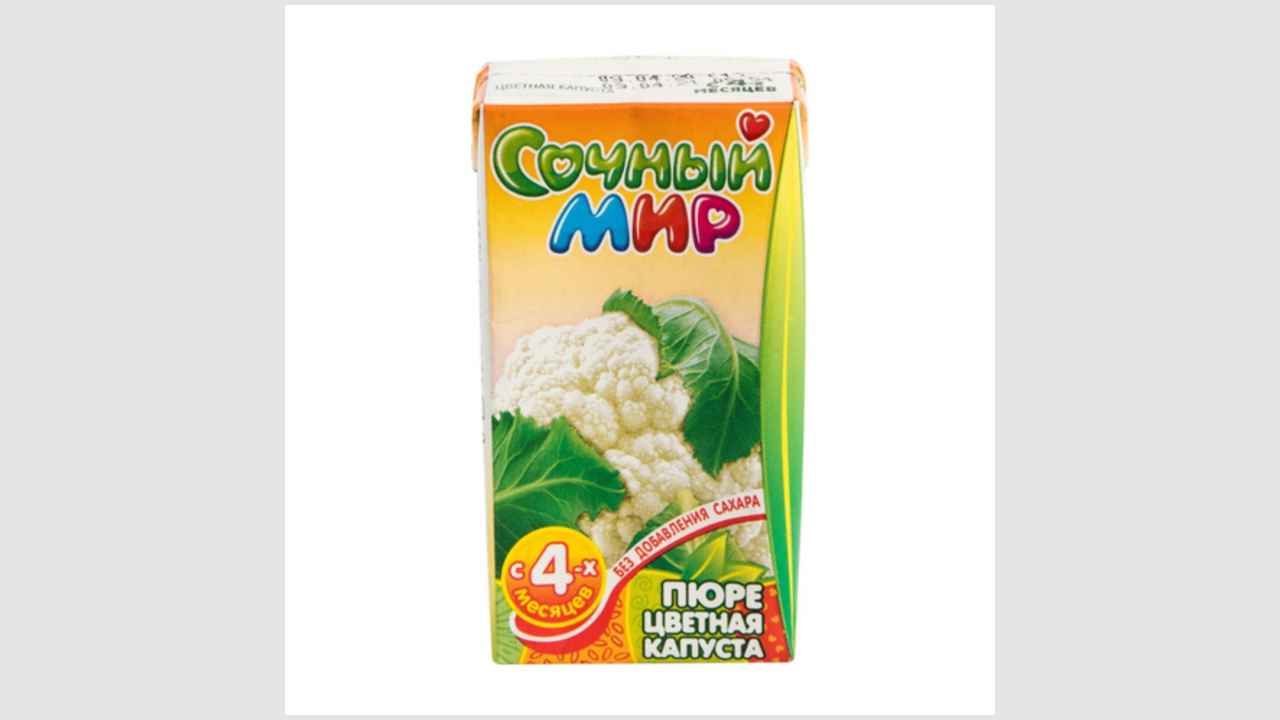 Пюре из цветной капусты для детского питания «Сочный мир»