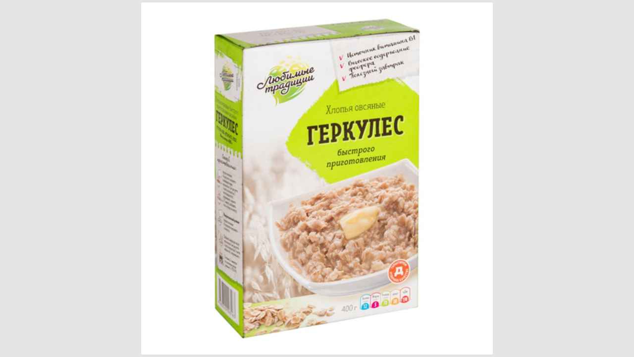 Хлопья зерновые быстрого приготовления овсяные, геркулес «Дикси»