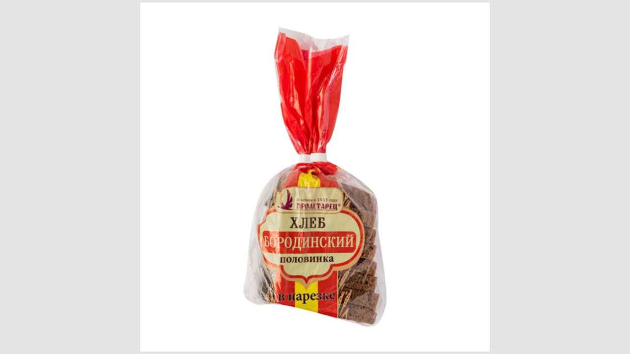Хлеб «Бородинский» формовой, в упаковке (нарезанная часть изделия) «Пролетарец»
