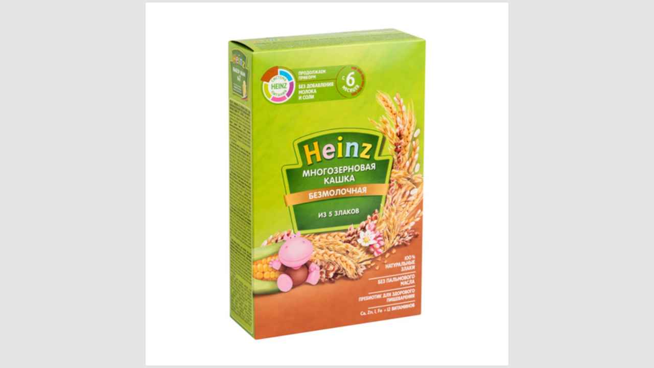 Многозерновая кашка, безмолочная, из 5 злаков Heinz
