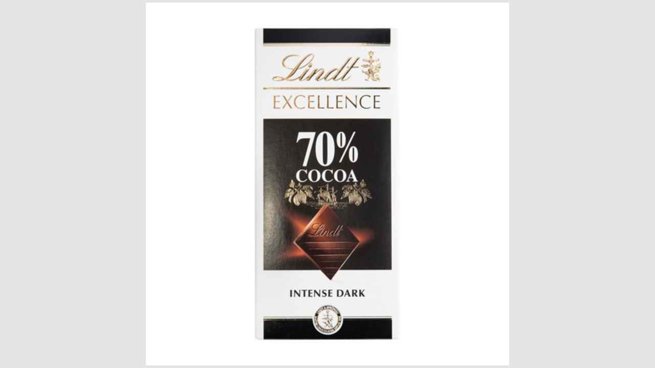 Превосходный горький шоколад Lindt. Содержание какао - минимум 70%