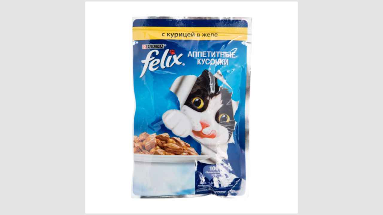 Felix «Аппетитные кусочки», корм консервированный, полнорационный, для взрослых кошек, с курицей в желе