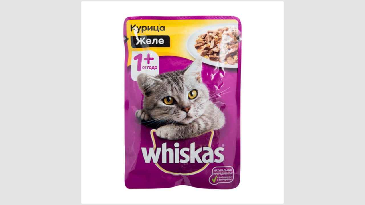 Корм консервированный полнорационный Whiskas «Курица», для взрослых кошек, желе с курицей