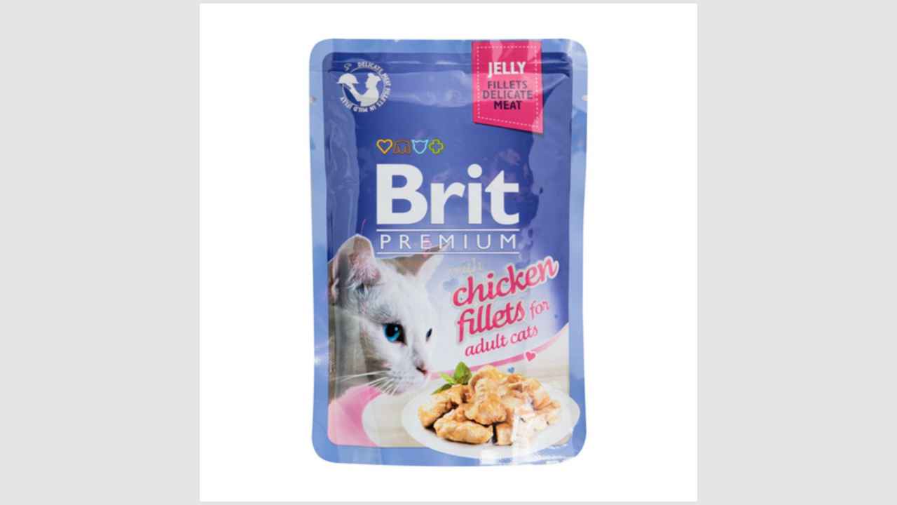 Кусочки из куриного филе в желе, полноценный влажный корм премиум-класса для взрослых кошек, Brit