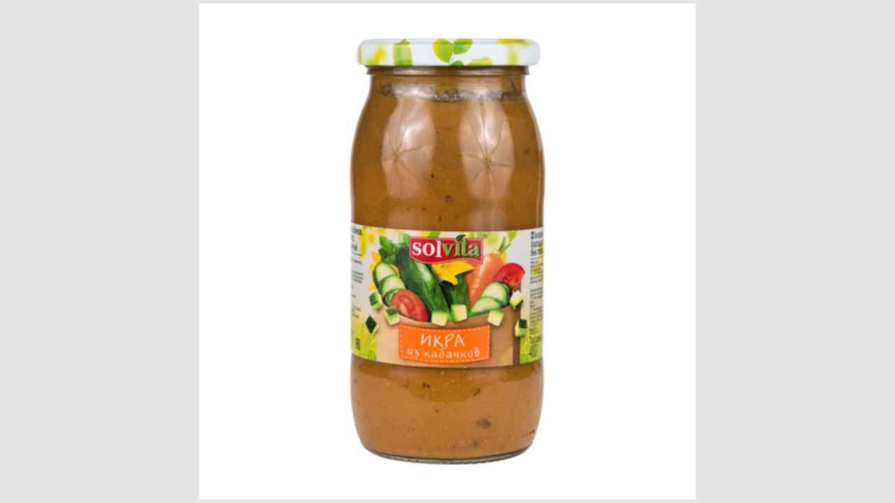 Консервы, икра из кабачков, продукт стерилизованный Solvita