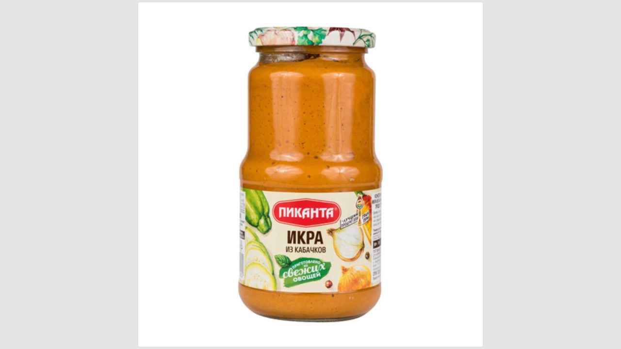 Консервы, икра овощная, икра из кабачков (обжаренных), продукт стерилизован «Пиканта»