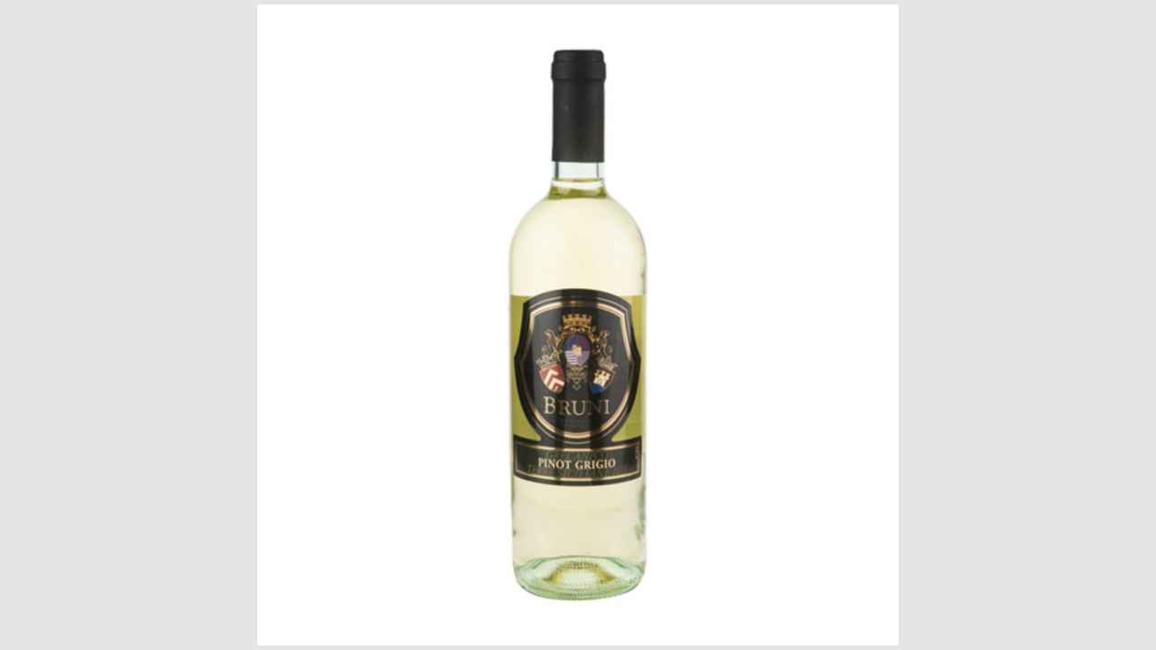 Bruni Pinot Grigio, вино защищённого географического указания, белое полусухое Бруни Греканико Пино Гриджо, Италия, регион Сицилия 
