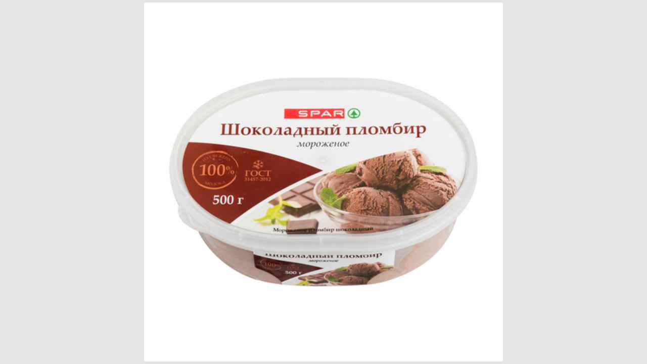 Мороженое пломбир шоколадный Spar