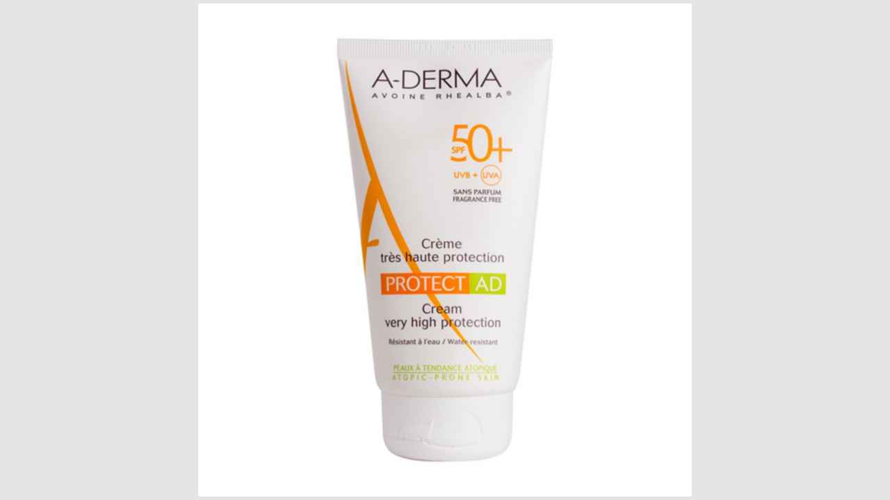 Солнцезащитный крем A-Derma SPF 50+ для сухой и очень сухой кожи, высокая степень защиты, без отдушек 