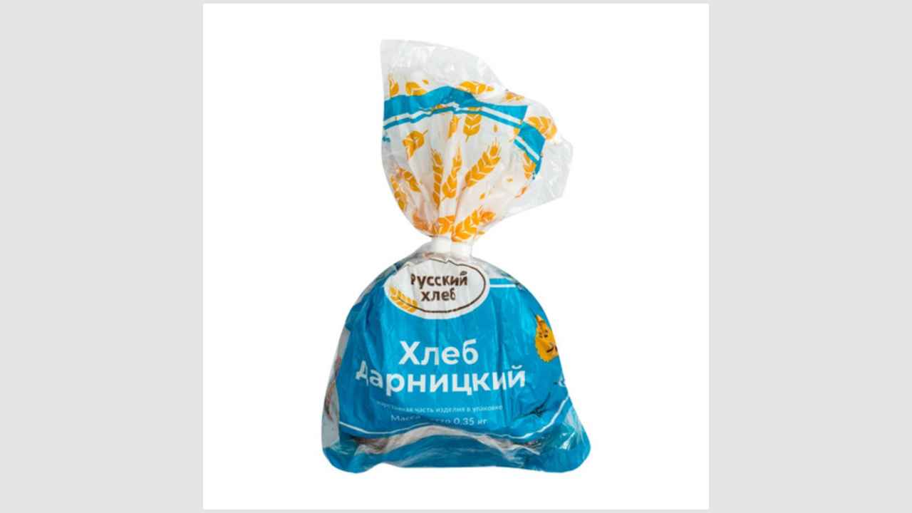 Хлеб «Дарницкий», нарезанная часть изделия, в упаковке «Русский хлеб»