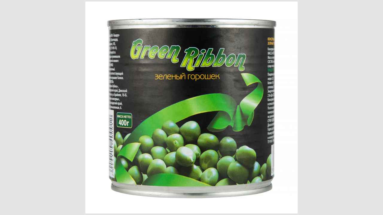 Green Ribbon консервы натуральные стерилизованные. Зеленый горошек.