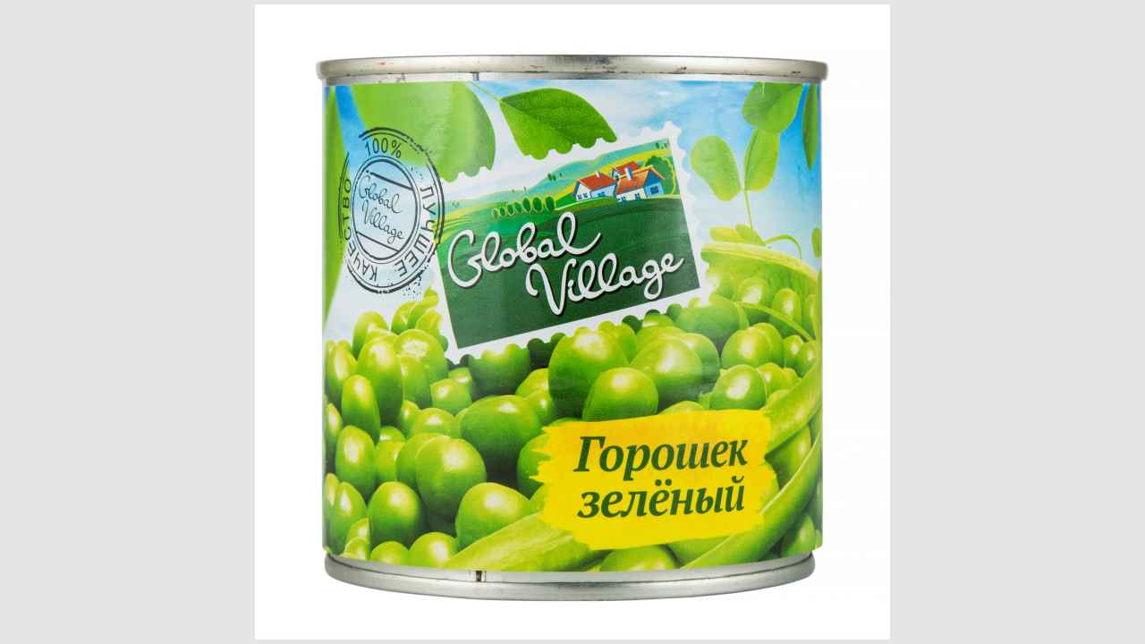 Global Village Консервы натуральные. Горошек зеленый из мозговых сортов. Консервы стерилизованные