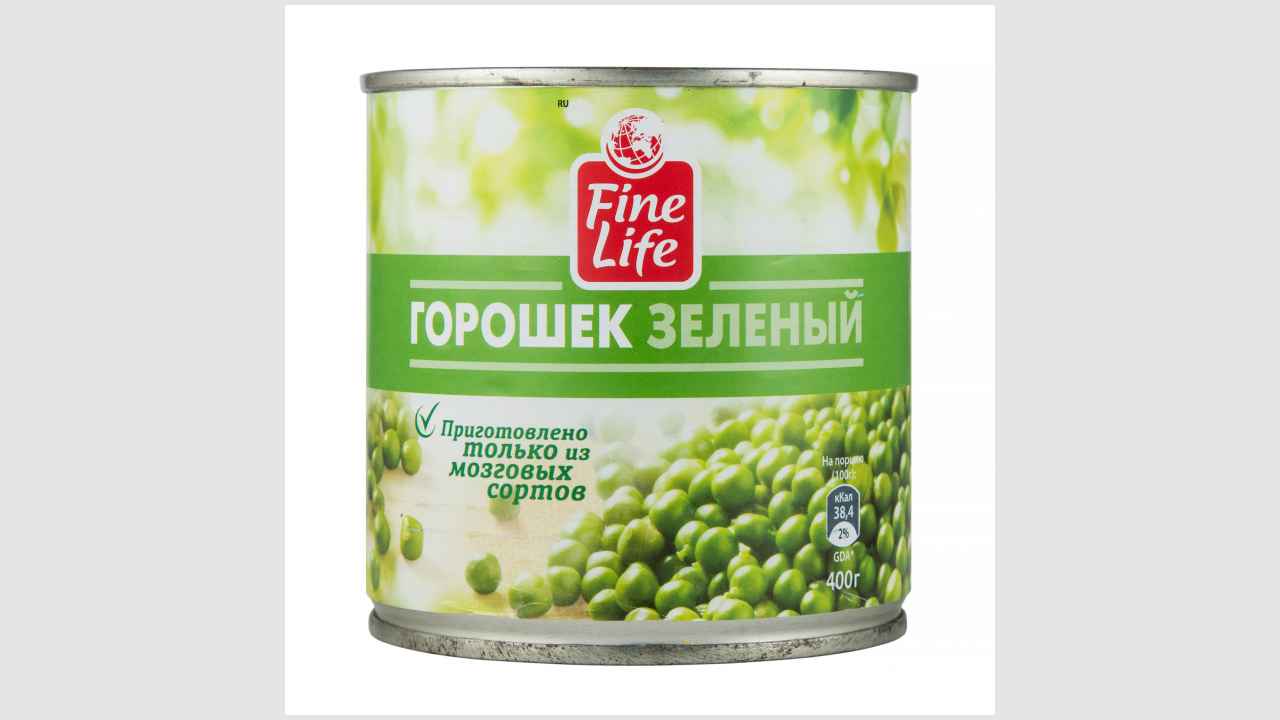 Fine Life Горошек зеленый из мозговых сортов. Консервы натуральные стерилизованные.