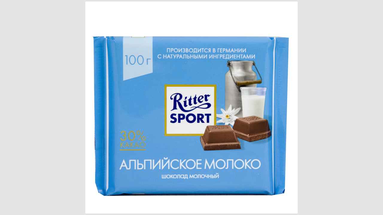 Ritter Sport «Альпийское молоко» молочный шоколад с альпийским молоком