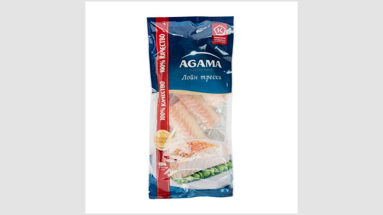 Филе-кусок трески без кожи, мороженый Agama. Категория Е