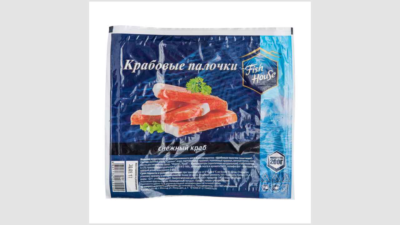 Изделие кулинарное из имитированного мяса морепродуктов Fish House