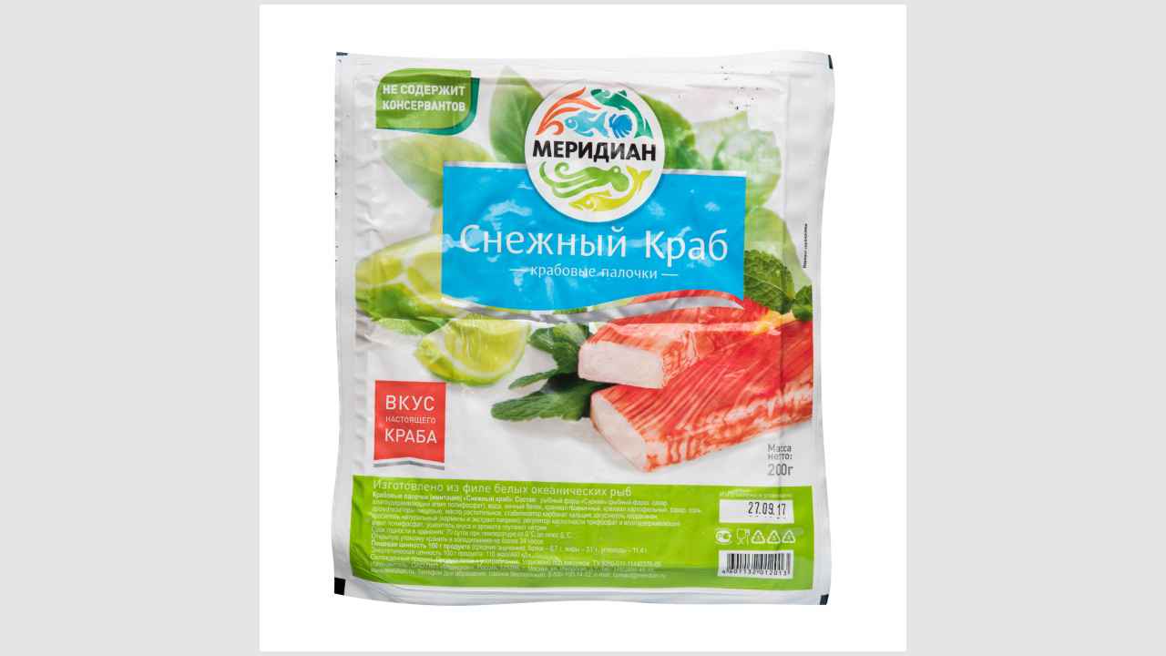 Крабовые палочки охлажденные «Меридиан» «Снежный краб»