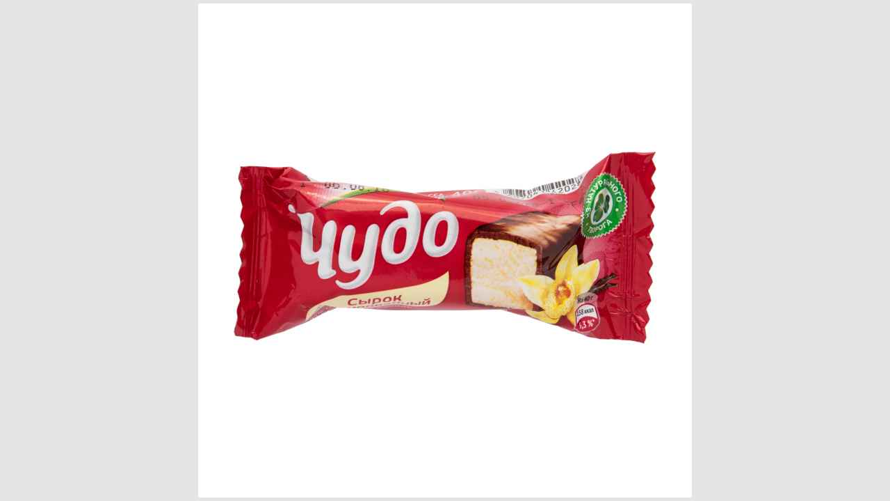 Сырок со вкусом ванили, глазированный «Чудо», 40 г., 25,6%. 