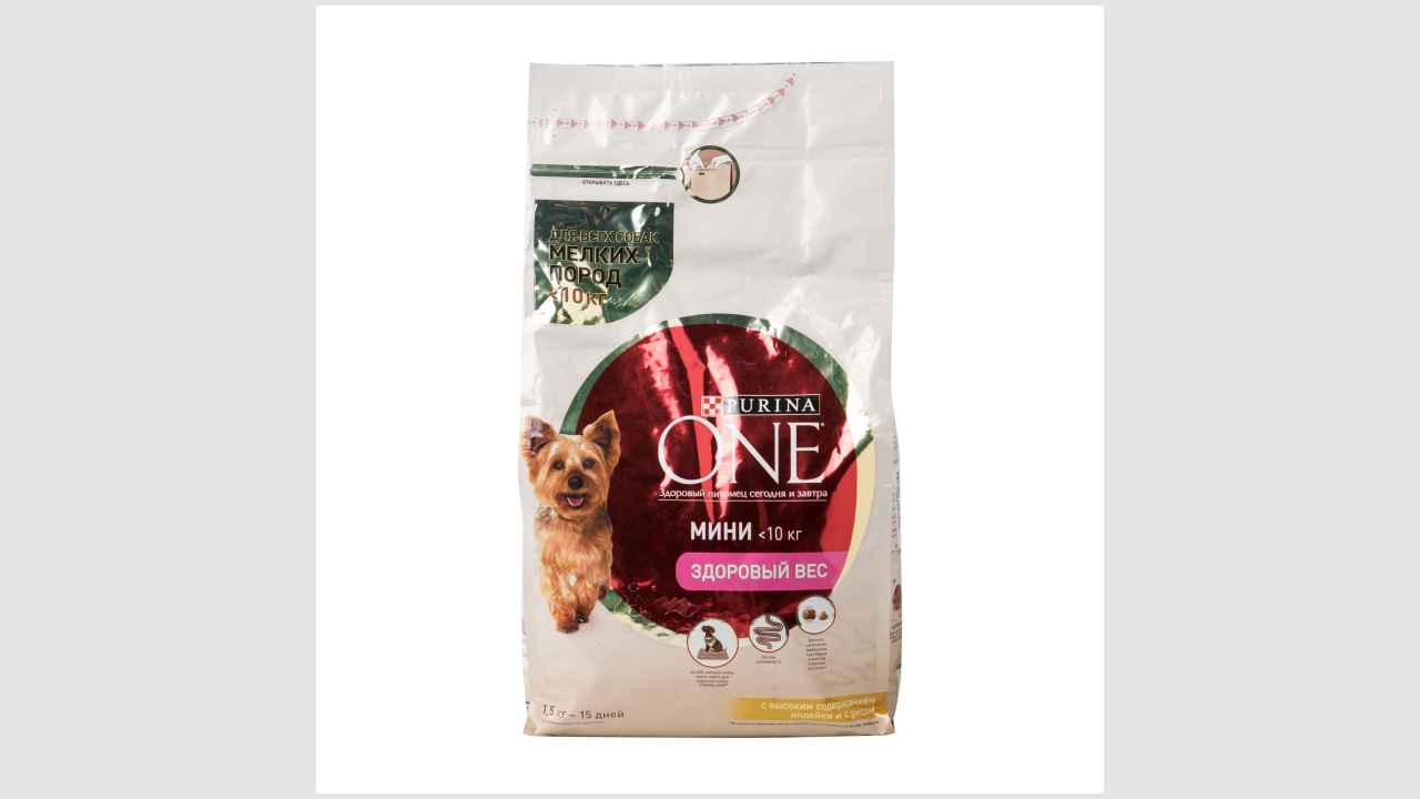 Purina one (Пурина уан) мини, здоровый вес. Корм сухой, полнорационный, для взрослых собак мелких пород с низкой физической активностью