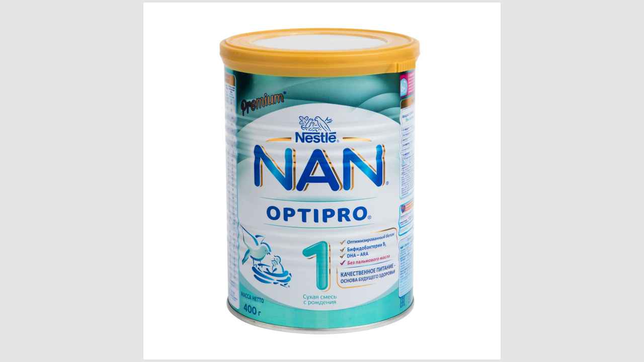 Cухая быстрорастворимая адаптированная молочная смесь Nan 1 Optipro с прибиотиками для питания детей с рождения.