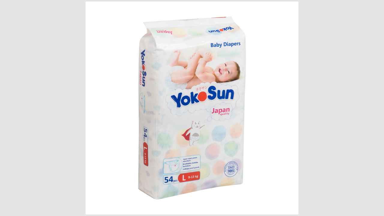 Подгузники на липучках для детей, YokoSun,  размер: L, 9-13 кг, 54 шт.