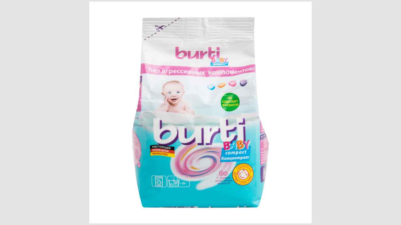 Экстрамягкое средство для стирки Burti baby compact