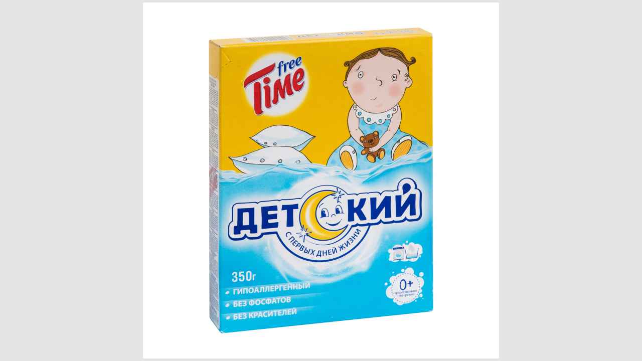 Средство моющее, синтетическое, порошкообразное, универсальное, Free time детский