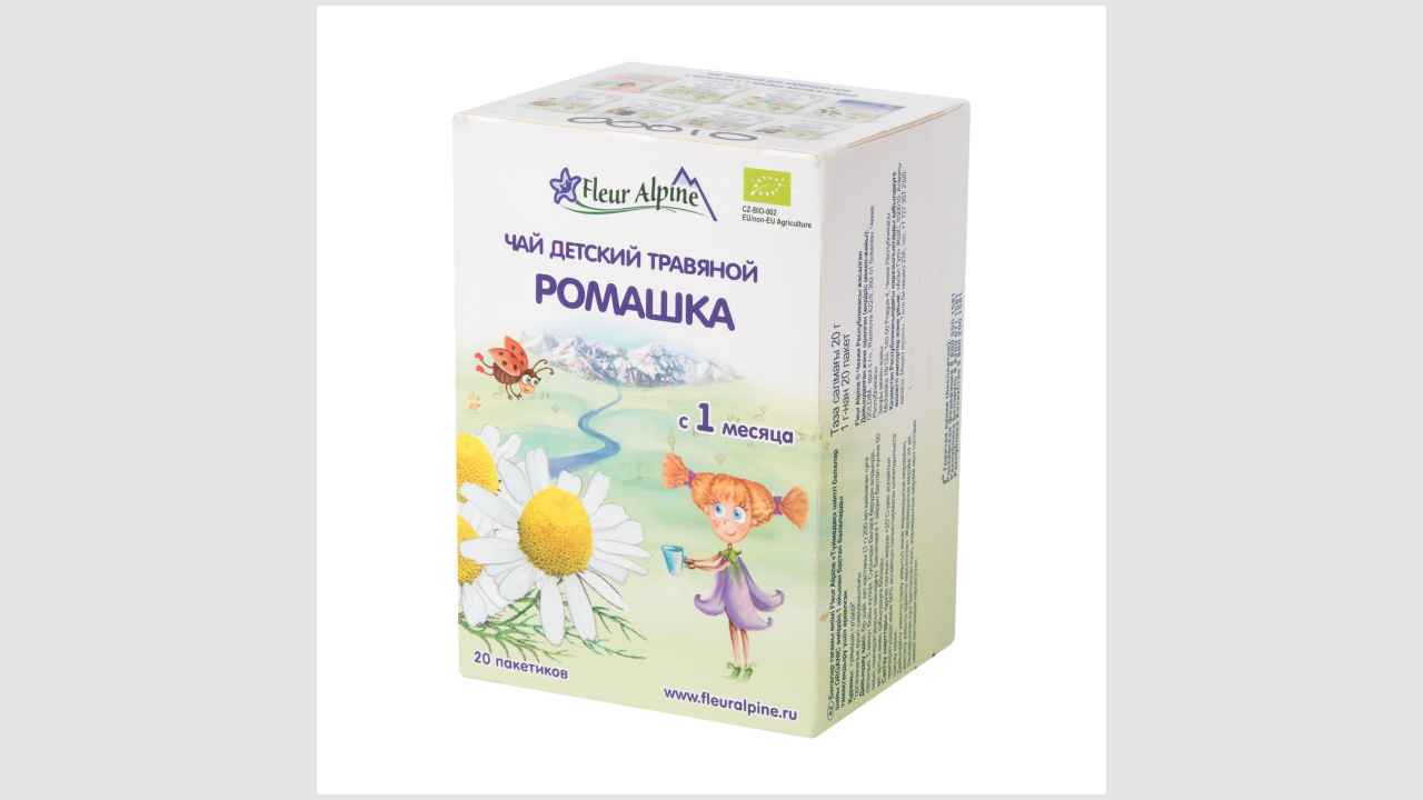 Продукт детского питания, чай детский травяной «Ромашка», Organic, Fleur Alpine, для питания детей с 1 месяца жизни