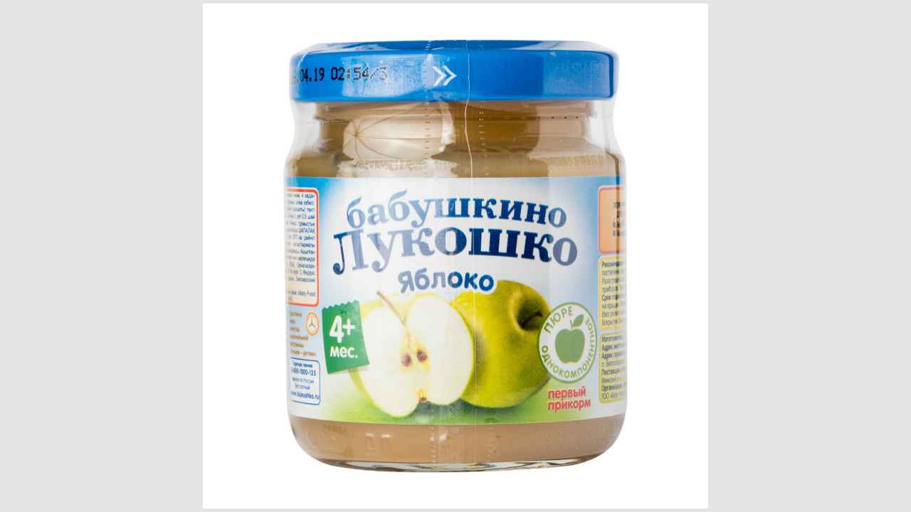 Пюре фруктовое, гомогенизированное, стерилизованное, для питания детей раннего возраста, с 4 месяцев «Бабушкино лукошко»
