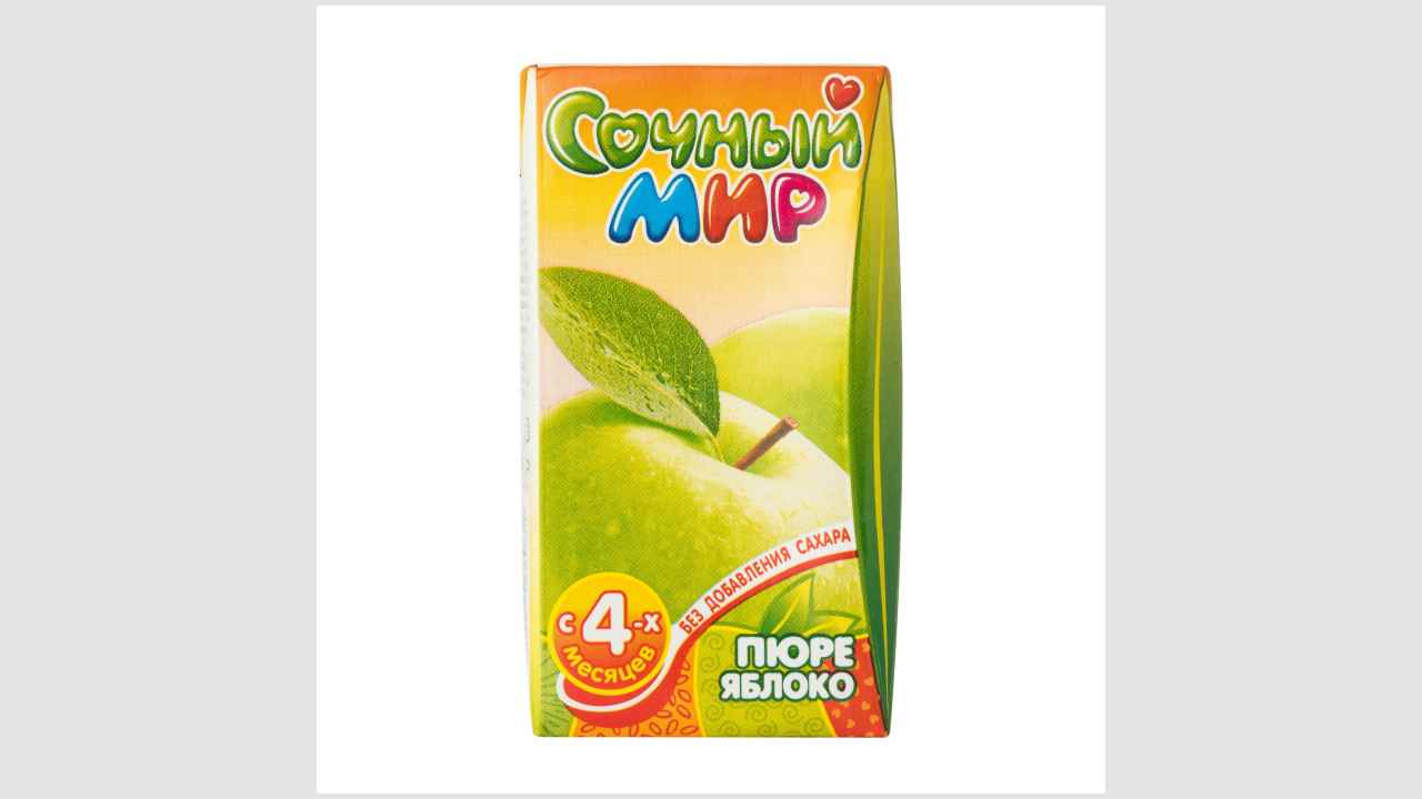 Пюре яблочное, для детского питания «Сочный мир»