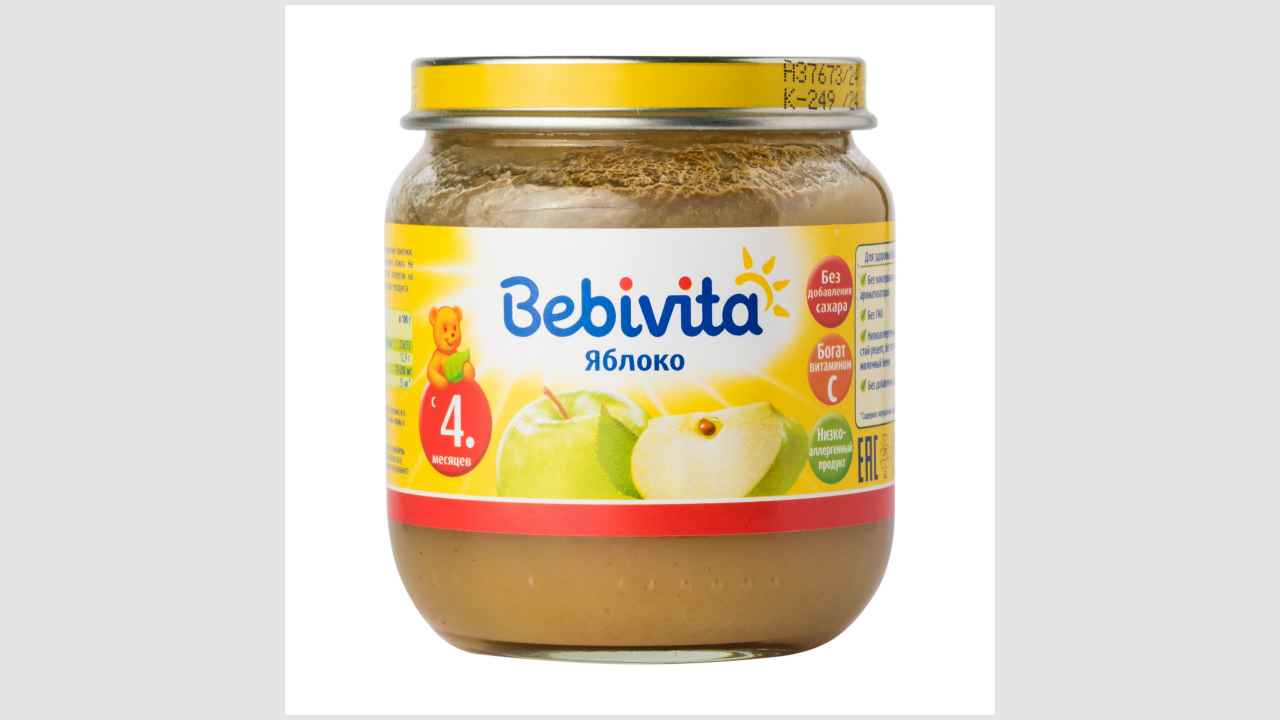 Пюре на фруктовой основе, обогащенное витамином С, гомогенизированное, для питания детей раннего возраста Bebivita