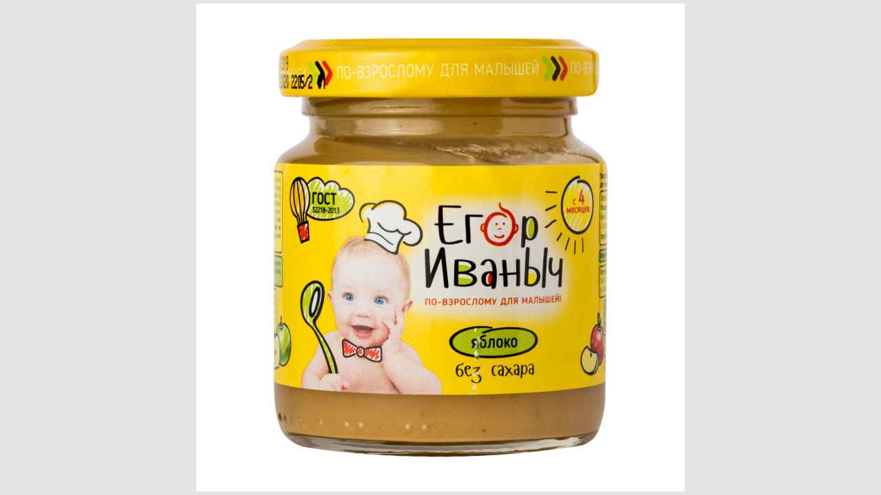 Продукт детского питания, пюре из яблок, стерилизованное, гомогенизированное, для детей старше 4 месяцев «Егор Иваныч»