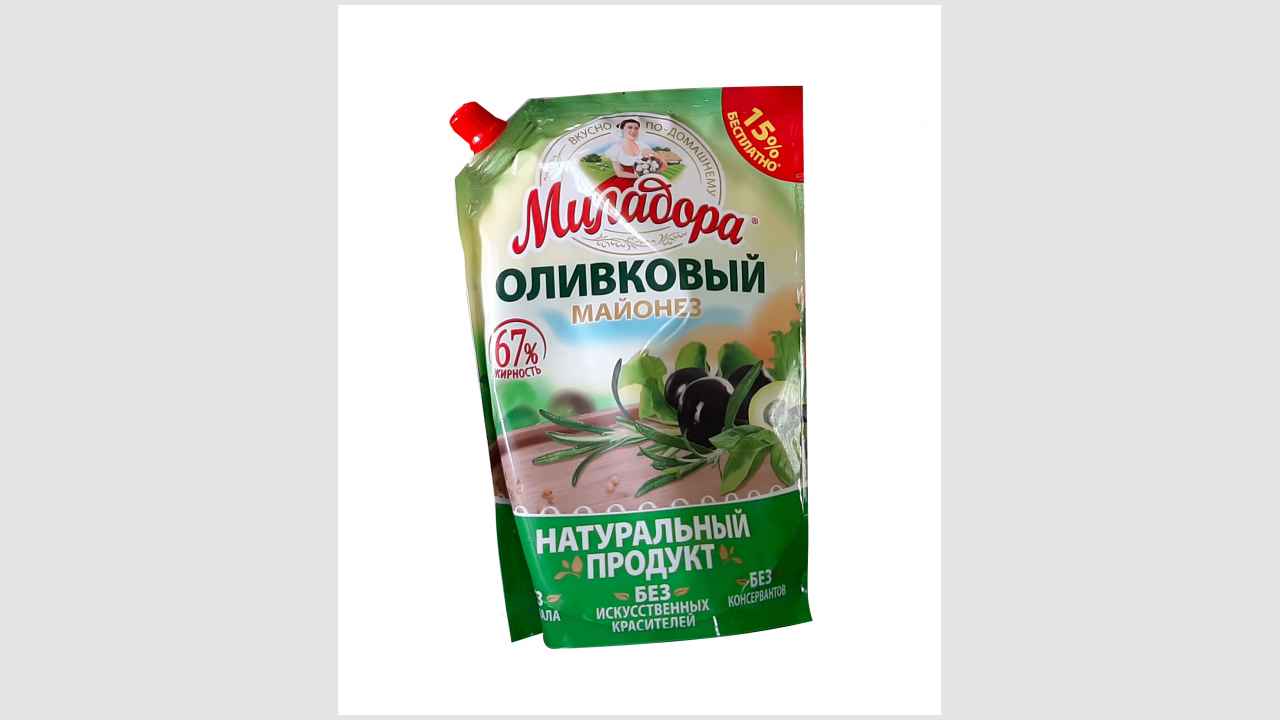 Майонез оливковый «Миладора». Массовая доля жира – 67%