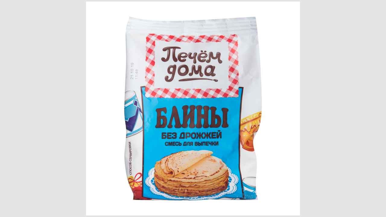 «Русский продукт», концентрат пищевой, полуфабрикат мучного изделия, блины без дрожжей, смесь для выпечки «Печем дома»