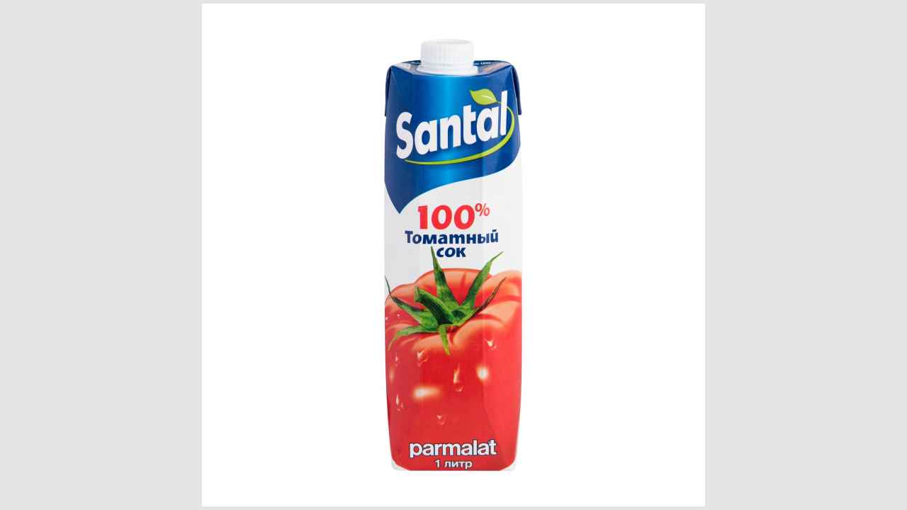 Томатный сок с мякотью, с солью, для детского питания, восстановленный Santal