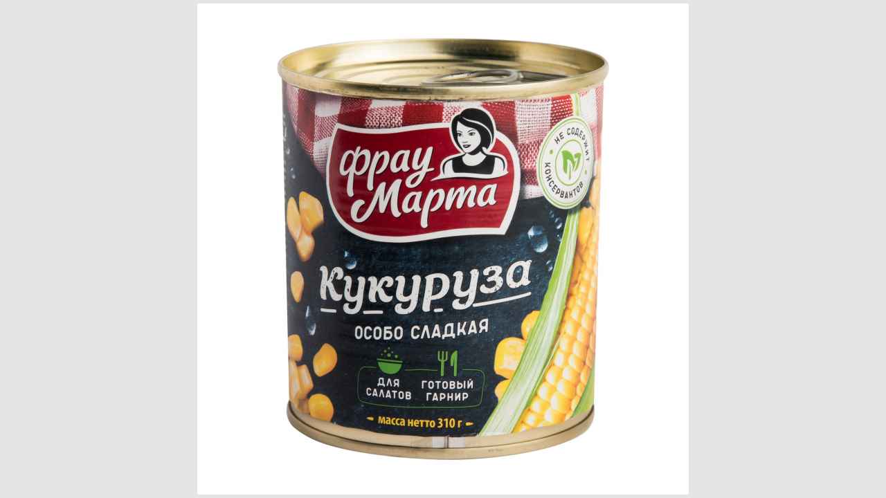 Кукуруза сахарная, консервы стерилизованные «Фрау Марта»